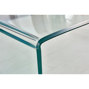 Modern Clear Tempered Glass Coffee Table for Living Room