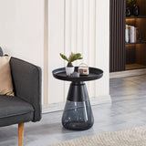 Round Glass Coffee Table Sofa End Table, Nightstand