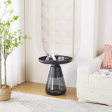 Round Glass Coffee Table Sofa End Table, Nightstand