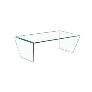 Modern Clear Tempered Glass Coffee Table for Living Room