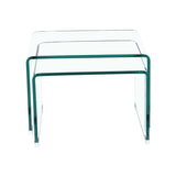 Clear Tempered Glass coffee Table,Two Set Small End Table for Living Room